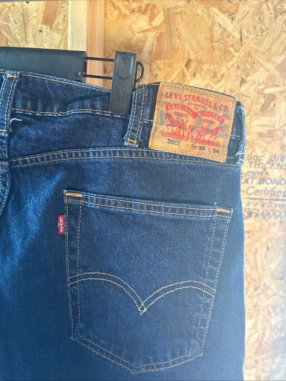 Levi's Men's Dark Indigo Straight Jeans 38x34